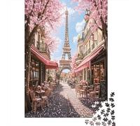 Scène de Rue Parisienne Cadeau Unique Décoration Intérieure Fleurs de Cerisier View Style Jeu ÉduChatif Challenge Toy Adultes & Enfants des 14 Ans 70x50cm/1000pcs