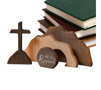 Scène de tombe vide - décor de résurrection | Décoration de table de résurrection de Pâques, pièce maîtresse de crèche en bois pour bureau, salle à manger, salon, église, célébration, présentation de