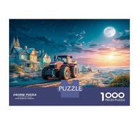 Scène de Tracteur d'hiver Thousand Pieces Jigsaw Puzzle Paysage Rural Fantastique Whole Family Cadeau D’Anniversaire Évasion Quotidienne Décoration De Salon Jeu Stimulant 52x38cm/1000pcs