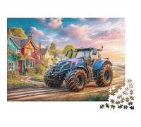 Scène de Tracteur Rural 1000 Pièces De Puzzle Adapté Aux Adultes Énigme Impossible Modern Farm Vehicle Style Décoration De La Maison Défis Éducatifs en 70x50cm/1000pcs