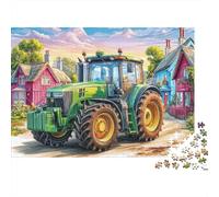 Scène de Tracteur Rural 1000 Pièces Paysage de Ferme de Dessins animés Puzzle Adulte Papier Recy nti-Stress Détente pour Couples pour Cadeaux De Remerciement Édition Limitée 38x26cm/1000pcs