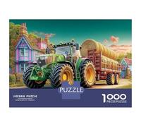 Scène de Tracteur Rural 1000 Pièces Paysage de Ferme de Dessins animés Puzzle pour Adultes Carton Résistant Anti-Stress Détente pour Débutants Facile À Assembler Édition Limitée 52x38cm/1000pcs