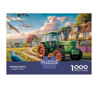 Scène de Tracteur Rural 1000 Pièces Paysage Ferme Vintage Puzzle Défi Jouet Jeu Familial Décoration D'intérieur Adultes Et Enfants À Partir Art Mural Cadeau 52x38cm/1000pcs