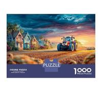 Scène de Tracteur Rural 1000 Pièces Paysage Ferme Vintage Puzzle Défi Jouet Jeu Familial Décoration D'intérieur Adultes Et Enfants À Partir Art Mural Cadeau 38x26cm/1000pcs