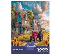 Scène de Tracteur Rural 1000 Pièces Paysage Ferme Vintage Puzzles De Défi Jouet Jeu Éducatif Puzzles Décorationd’intérieur Et Enfants À Partir De 14+ Ans Art Mural Cadeau 70x50cm/1000pcs