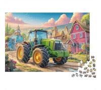 Scène de Tracteur Rural 1000 Pièces Paysage Village Dessin animé Puzzle Adulte Papier Recy nti-Stress Détente pour Couples pour Cadeaux De Remerciement Édition Limitée 52x38cm/1000pcs