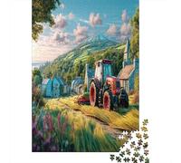 Scène de Tracteur Rural 1000 Pièces Peinture de Campagne Vintage Puzzle Défi Jouet Jeu Familial Unique Home Decor Et Enfants À Partir De 14+ Ans Art Mural Cadeau 70x50cm/1000pcs