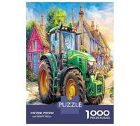 Scène de Tracteur Rural 1000 Pièces Style de Peinture de Village Vintage Puzzle Défi Jouet Jeu Coloré Puzzles Décorationd’intérieur pour Adulte Art Mural Cadeau 38x26cm/1000pcs