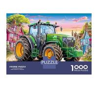 Scène de Tracteur Rural 1000 Pièces Style d'œuvre de Ferme Rurale Puzzle pour Adultes Carton Résistant Anti-Stress Détente pour Couples sans Reflets avec Affiche Guide 52x38cm/1000pcs