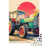 Scène de Tracteur Rural 3 Couches Carton Œuvre d'art Rural Vintage Puzzle, Entraînement Cerveau Adultes, Décompression, Décor Mural & Cadeau Bureau Loisirs 52x38cm/1000pcs