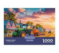 Scène de Tracteur Rural Carton De Haute Qualité Vibrant Countryside Illustration Bords Lisses, Excellente Activité D’intérieur pour Le Jeu Seul Et Les Liens Familiaux 52x38cm/1000pcs