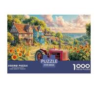 Scène de Tracteur Rural Carton Durable Vintage Farm Art Style Jeu Interactif Amusant, Parfait pour Améliorer Les Capacités De Réflexion Et La Concentration 38x26cm/1000pcs