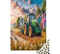 Scène de Tracteur Rural Carton Épais Paysage Ferme Vintage Style Puzzle Amants De Famille Puzzle De Soulagement du Stress Idée Cadeau pour Senior Jigsaw Enthusiastes 70x50cm/1000pcs