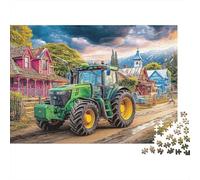 Scène de Tracteur Rural Carton Épais Paysage Ferme Vintage Style Puzzle Amants De Famille Puzzle D'entraînement du Cerveau Idée Cadeau pour Adolescents 12-18 Ans 38x26cm/1000pcs