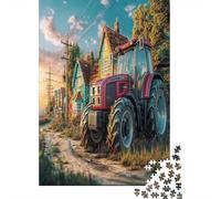 Scène de Tracteur Rural Carton Épais Vintage Style d'art de Campagne Puzzle Amants De Famille Puzzle D'entraînement du Cerveau Idée Cadeau pour Senior Jigsaw Enthusiastes 70x50cm/1000pcs