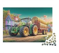 Scène de Tracteur Rural Carton Extra Épais Paysage de Ferme de Dessins animés Puzzle De Bricolage 12 Ans+ Jeu De Famille Amusant Stimulant Belle Décoration Murale Idée Cadeau 52x38cm/1000pcs