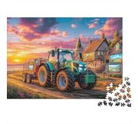 Scène de Tracteur Rural Carton Extra Épais Style de Campagne Pastorale Puzzle De Bricolage 12 Ans+ Jeu De Famille Amusant Stimulant Belle Décoration Murale Idée Cadeau 38x26cm/1000pcs