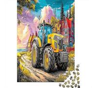 Scène de Tracteur Rural Carton Robuste Puzzle Classique 1000 Pièce Illustration de Dessin animé colorés Impossible Défiant Idée Cadeau Décoration Murale 38x26cm/1000pcs