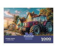 Scène de Tracteur Rural Casse-tête 1000 Pièces Adulte,Style Art de Campagne Ancienne Défi De Mémoire Et Logique,sans Poussière,Cadeau Éducatif 70x50cm/1000pcs