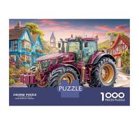 Scène de tracteur rural Coffret Puzzle 1000 Pièces Papier Écologique Art de véhicules agricoles vintage Pour Seniors, Puzzle, Puzzle De Voyage, Cadeau De Noël Idéal Pour Grand-Parents 52x38cm/ 70x5...