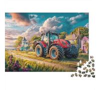 Scène de Tracteur Rural Jeux De Puzzles pour Adultes, 1000 Pièces Illustration de Campagne vibrante, Jeux Éducatifs Et Décorations Domiciliaires 38x26cm/1000pcs