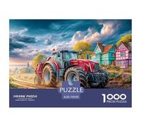 Scène de Tracteur Rural Matériau en Papier Solide Vibrant Countryside Illustration Beau Casse-tête, Adapté À La Détente À La Maison Et Aux Loisirs Personnels 70x50cm/1000pcs