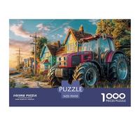 Scène de Tracteur Rural Matériau en Papier Solide Vintage Countryside Art Style Beau Casse-tête, Adapté À La Détente À La Maison Et Aux Loisirs Personnels 70x50cm/1000pcs