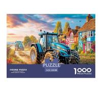 Scène de Tracteur Rural Papier De Qualité Vintage Countryside Painting Design Imbriqué, Loisir Idéal pour La Détente, La Réduction du Stress Et Le Divertissement chez Soi 52x38cm/1000pcs