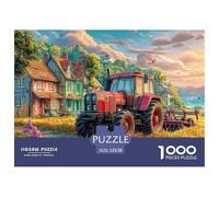 Scène de Tracteur Rural Papier De Qualité Vintage Farm Illustration Style Design Imbriqué, Loisir Idéal pour La Détente, La Réduction du Stress Et Le Divertissement chez Soi 52x38cm/1000pcs