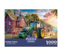 Scène de Tracteur Rural Papier Durable Vintage Farm Landscape Style Défi Cérébral Amusant, Adapté Aux Adultes À La Recherche De Loisirs Relaxants Et Gratifiants 38x26cm/1000pcs