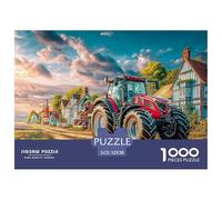 Scène de Tracteur Rural Papier Épais Et Durable Vintage Countryside Painting Défi Cérébral Intéressant, Parfait pour Les Adultes À La Recherche D’Un Loisir Relaxant chez Soi 52x38cm/1000pcs
