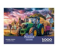 Scène de Tracteur Rural Papier Épais Et Durable Vintage Countryside Painting Style Défi Cérébral Intéressant, Parfait pour Les Adultes À La Recherche D’Un Loisir Relaxant chez Soi 52x38cm/1000pcs