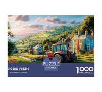 Scène de Tracteur Rural Papier Épais Et Solide Vibrant Countryside Illustration Parfait pour Renforcer Les Capacités Cognitives, La Mémoire Et La Concentration Mentale 38x26cm/1000pcs