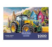 Scène de Tracteur Rural Pièces À Surface Lisse Vintage Countryside Illustration pour Améliorer La Patience, La Concentration Et Les Capacités Cognitives Pendant Le Temps Libre 52x38cm/1000pcs