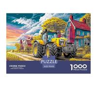 Scène de Tracteur Rural Pièces en Carton Solides Vibrant Countryside Illustration Idéal pour Entraîner La Pensée Logique, La Mémoire Et La Concentration Pendant Le Temps Libre 70x50cm/1000pcs