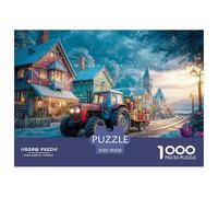 Scène de Tracteur Rural Pièces en Carton Solides Winter Rural Landscape Idéal pour Entraîner La Pensée Logique, La Mémoire Et La Concentration Pendant Le Temps Libre 70x50cm/1000pcs