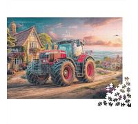 Scène de Tracteur Rural Puzzle 1000 Éléments Famille Style d'art numérique Vivant Activity À La Maison Jeu De Société Stimulation Cérébrale sans Danger Carton Rigide 38x26cm/1000pcs