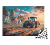 Scène de Tracteur Rural Puzzle 1000 Pièces À Monter Adolescents Style paysager de Ferme Vintage Cadeau No?l Développement Cognitif Garantie Pièce Manquante Papier Haute Qualité 38x26cm/1000pcs