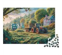 Scène de Tracteur Rural Puzzle 1000 Pièces À Monter Adultes Illustration de Campagne Vintage Décoration Murale Loisir Solo Développement De La Concentration Meilleure Vente Papier Mat Anti-re