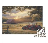 Scène de Tracteur Rural Puzzle 1000 Pièces avec Clic Parfait, Ensemble De Casse-tête en Puzzle Puzzle De Développement Cognitif pour Une Activité Intergénérationnelle, Passion Nature