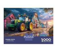 Scène de Tracteur Rural Puzzle 1000 Pièces Carton Premium Paysage de Ferme Vintage pour Couples, Loisir en Intérieur, pour Habitants D’Appartements 52x38cm/1000pcs