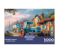 Scène de Tracteur Rural Puzzle Adulte 1000 Pièces Illustration de Campagne Vintage L'Excellence des Puzzles en Défi Complexe - Cadeau D'Exception pour Un Public Adulte Et 14+ 38x26cm/1000pcs