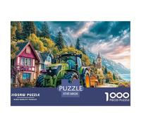 Scène de Tracteur Rural Puzzle Adulte 1000 Pièces Peinture de Campagne Vintage L'Excellence : Le Vrai Défi du Puzzle - L'Idéal Cadeau pour Adultes Et pour La Famille (14+) 38x26cm/1000pcs