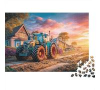 Scène de Tracteur Rural Puzzle De 1000 Pièces Art Paysage Ferme Vintage Élément Essentiel pour Les Soirées De Jeux en Famille, Adultes Et Enfants 52x38cm/1000pcs