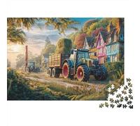 Scène de Tracteur Rural Puzzle De 1000 Pièces Ferme de Campagne Vintage Idéal pour Le Cadeau d'anniversaire Et De Vacances 52x38cm/1000pcs