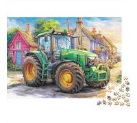 Scène de Tracteur Rural Puzzle De 1000 Pièces Style de Peinture de Village Vintage Parfait pour Les Soirées De Puzzle en Famille, Adultes Et Enfants 52x38cm/1000pcs