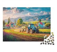 Scène de Tracteur Rural, Puzzle en Papier Lourd, scène agricole Moderne, pour Personnes âgées, Cadeau Secret Santa Relaxant, 38x26cm/1000 pièces