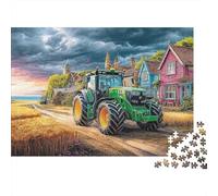 Scène de Tracteur Rural Set Puzzle 1000 Pièces pour Adolescents, Papier Recyclé,Peinture de Campagne Vintage Décoration Intérieure, Art Mural, Cadeau Couples, Activité Indoor 70x50cm/1000pcs