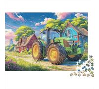 Scène de Tracteur Rural Thousand Pieces Jigsaw Puzzle Paysage de Ferme de Dessins animés Whole Family Cadeau D’Anniversaire Évasion Quotidienne Décoration De Salon Jeu Stimulant 70x50cm/1000pcs
