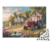 Scène de Tracteur Rustique 1000 Pièce Vintage Style de Paysage rurals Papier Écologique Puzzle Premium Décompression du Jeu Éducatif Idée Cadeau 52x38cm/1000pcs